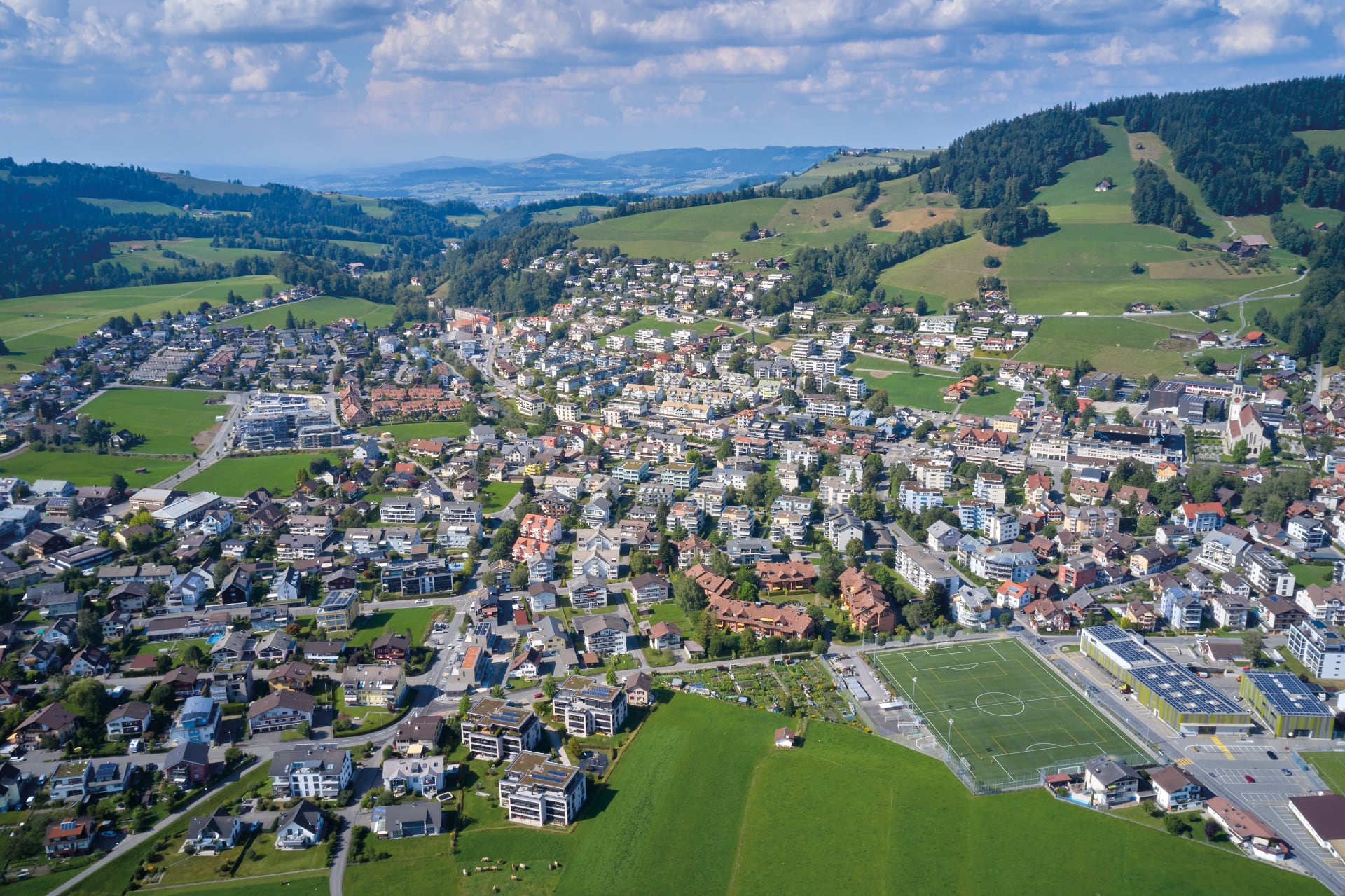 Unterägeri Luftaufnahme